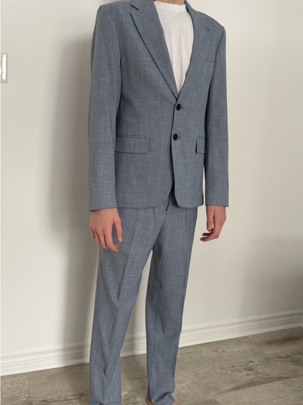 Zara Light Blue Glen Plaid Two-Piece Suit